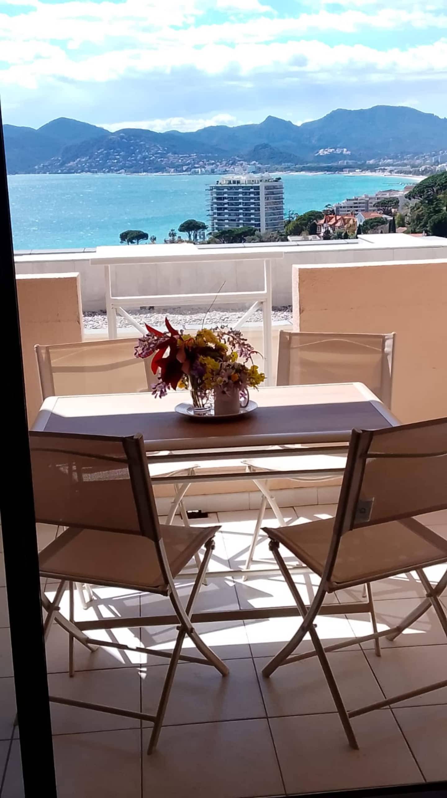 Cannes appartement 6 pers vue mer Piscine Clim